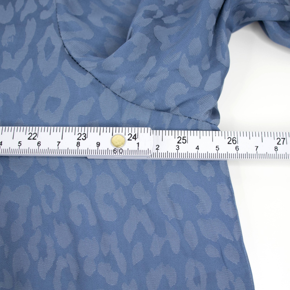 Chicos Size 4 US‎ 20 Blue Animal Print LS Tunic Blouse Top - Picture 5 of 9